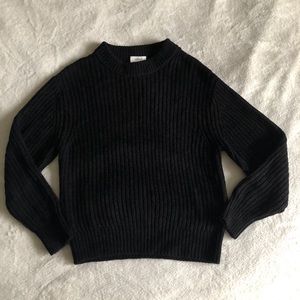 Aritzia Wilfred Essential Chenille Sweater Black